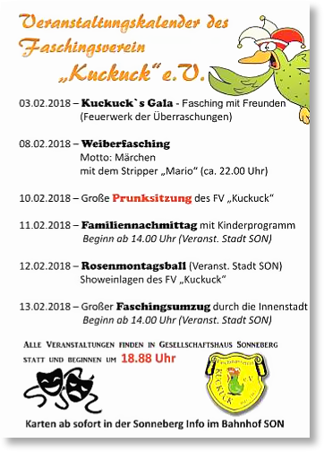 Faschingsprogramm Kuckuck